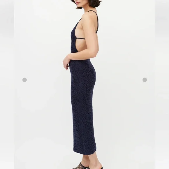 Jacquemus Navy Textured Backless Dress - Picture 5 of 9